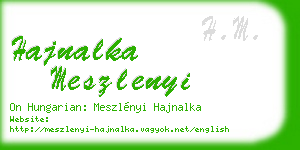 hajnalka meszlenyi business card
